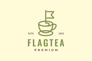 tea glass cup drink line logo, a Branding & Logo Template by devastd