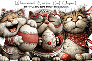 Whimsical Easter Cat Clipart, an Illustration by Black Bird Studio (Thumbnail 1 of 6)