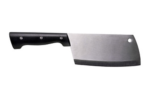 High-quality stainless steel meat cleaver with black handle isol, a Food & Drink Photo by Ales Munt