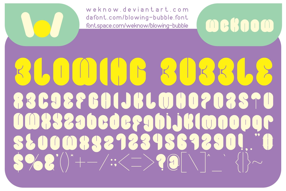 blowing bubble font preview 3