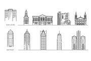 American Landmarks Symbols, an Outline Icon by Tettygreen (Thumbnail 2 of 2)