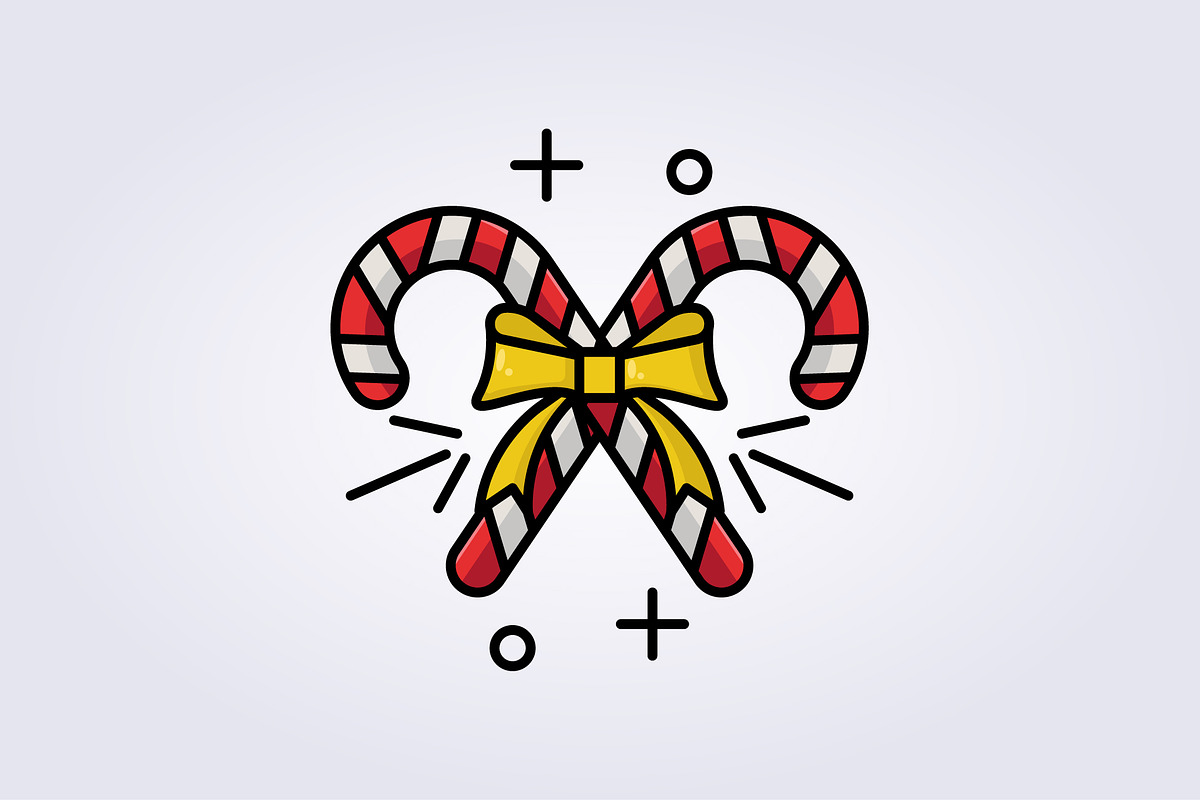 christmas cross candy icon vector, an Object Graphic by Lodzrov