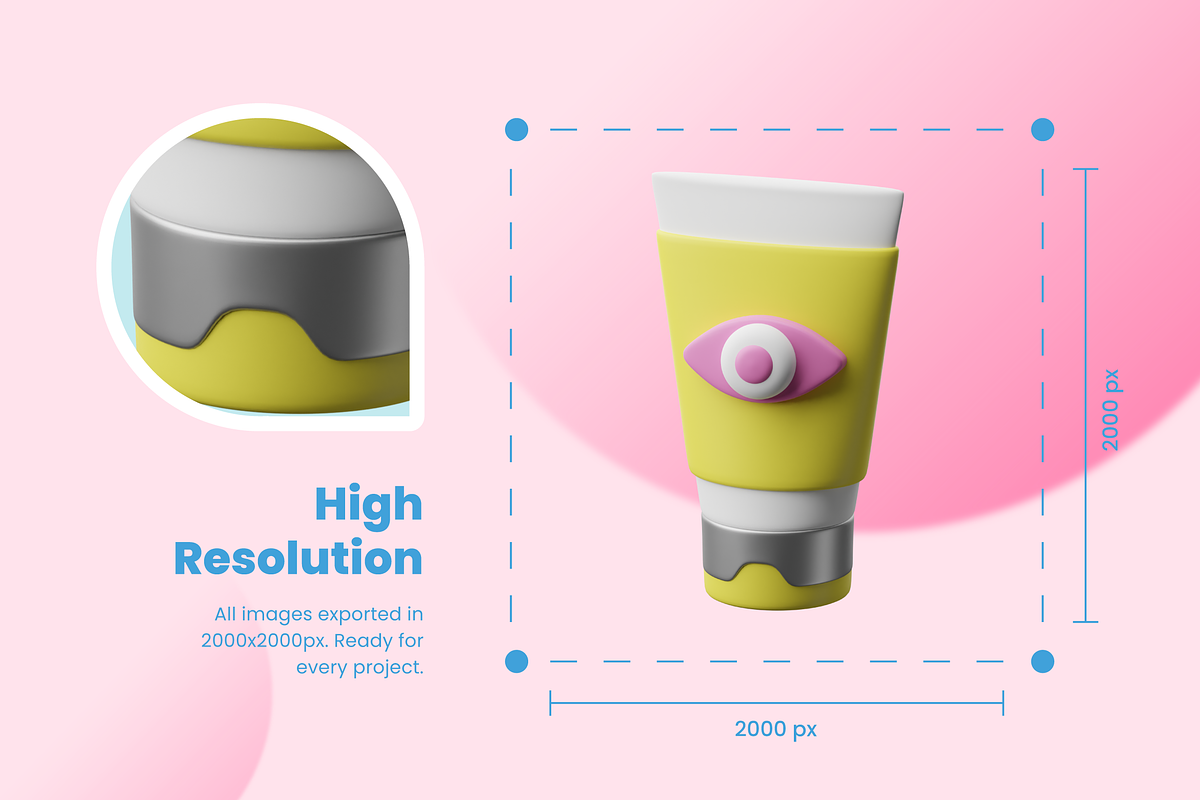 3D Beauty Care Icon Set, a Characters & Person 3D Model by Flat Icons (Photo 3 of 8)