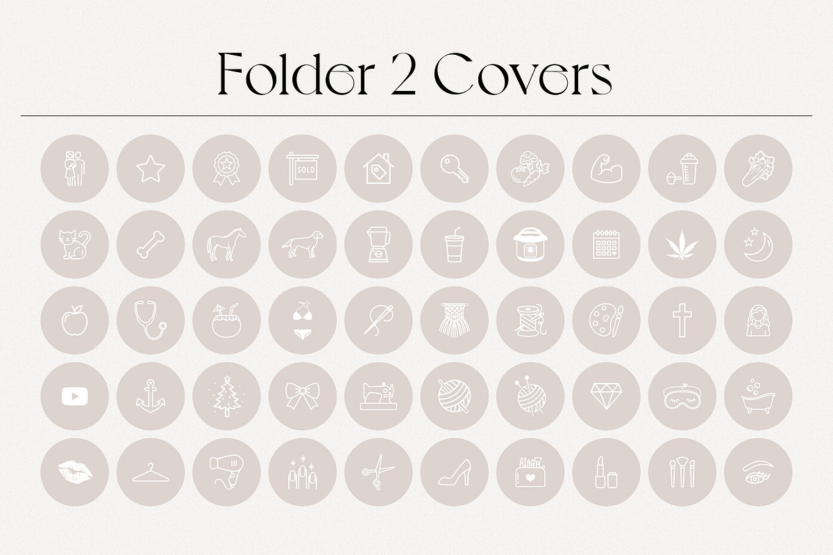 Greige Instagam Highlight Icons, a Social Media Template by Indie Grace Design (Photo 3 of 7)