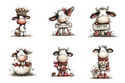 Whimsical easter cow clipart, an Illustration by SinaCreation (Thumbnail 3 of 11)