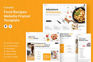 Flavoriz Food Recipes Website Framer