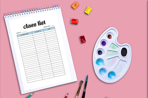 Teacher Class List Planner Template