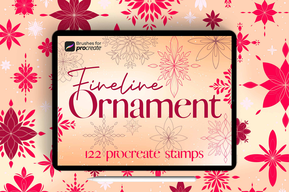 120+ Procreate fine line ornaments, a Brush Add-On by laura.design (Photo 1 of 5)
