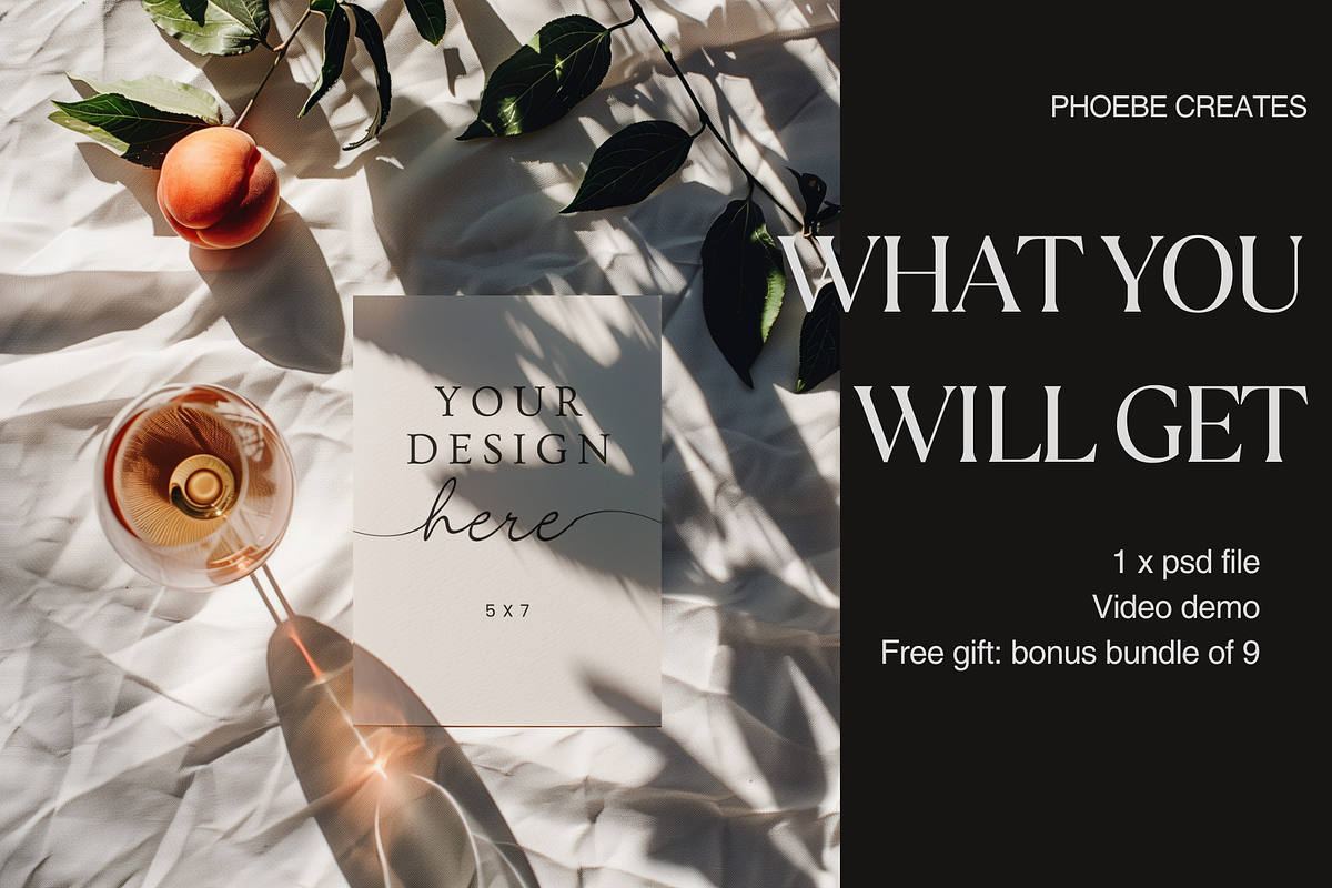 Peach & Rosé 5x7 Mockup – PSD File, a Mockup by PhoebeCreates (Photo 2 of 4)