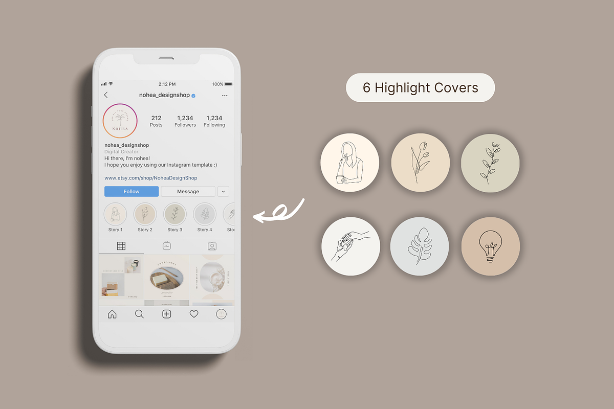 Beige Craft Shop Instagram Template, a Social Media Template by NoheaDesignShop (Photo 7 of 11)