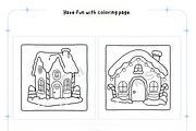 Gingerbread House Coloring Pages, a Seasonal Illustration by Coco Bloom (Thumbnail 3 of 4)