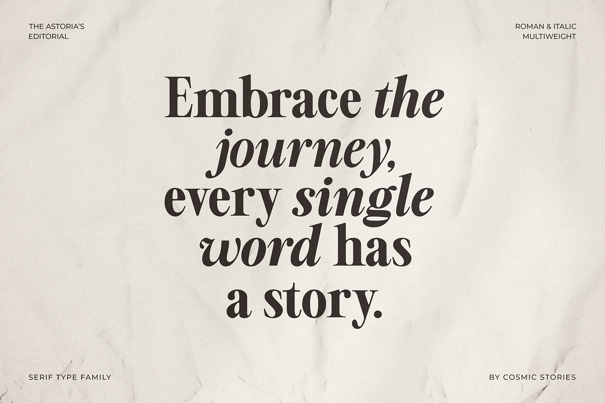 The Astoria's Editorial Serif, a Serif Font by CarmineType (Photo 21 of 26)