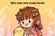 34 Crayon Procreate brushes, a Brush Add-On by ProcreateiBox (Thumbnail 2 of 7)