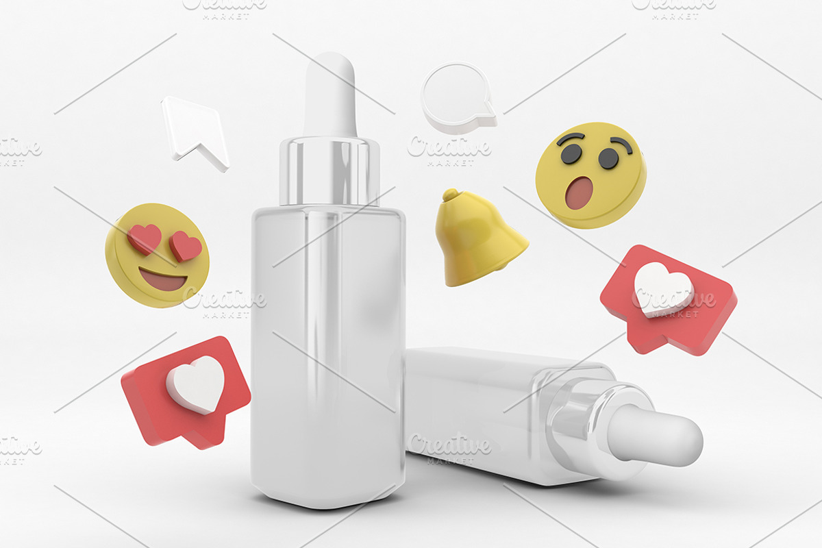 Social Media Dropper Bottle Mockup, a Packaging Mockup by Qaleb Studio (Photo 2 of 2)