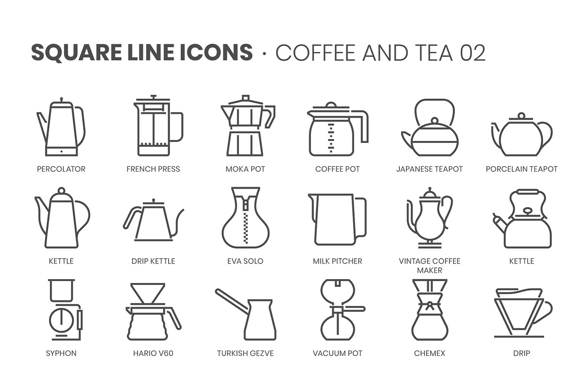 Square line icons, an Outline Icon by Howcolour (Photo 15 of 85)
