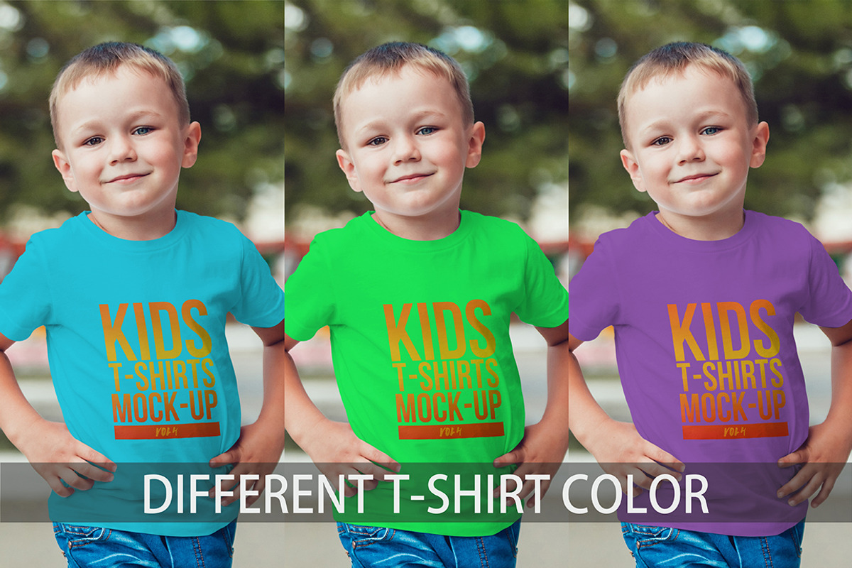 Kids T-Shirt Mock-Up Vol 4, a Shirt Mockup by Freeman Studio (Photo 3 of 14)