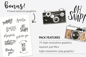 Vintage Photographer Watercolor Pack