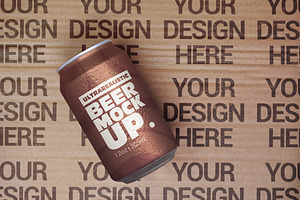 Distorted Paperboard Beer Can Mockup