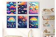 Fluffy Clouds and Colorful Rainbows, a Seasonal Illustration by Mermaids Cove (Thumbnail 6 of 8)