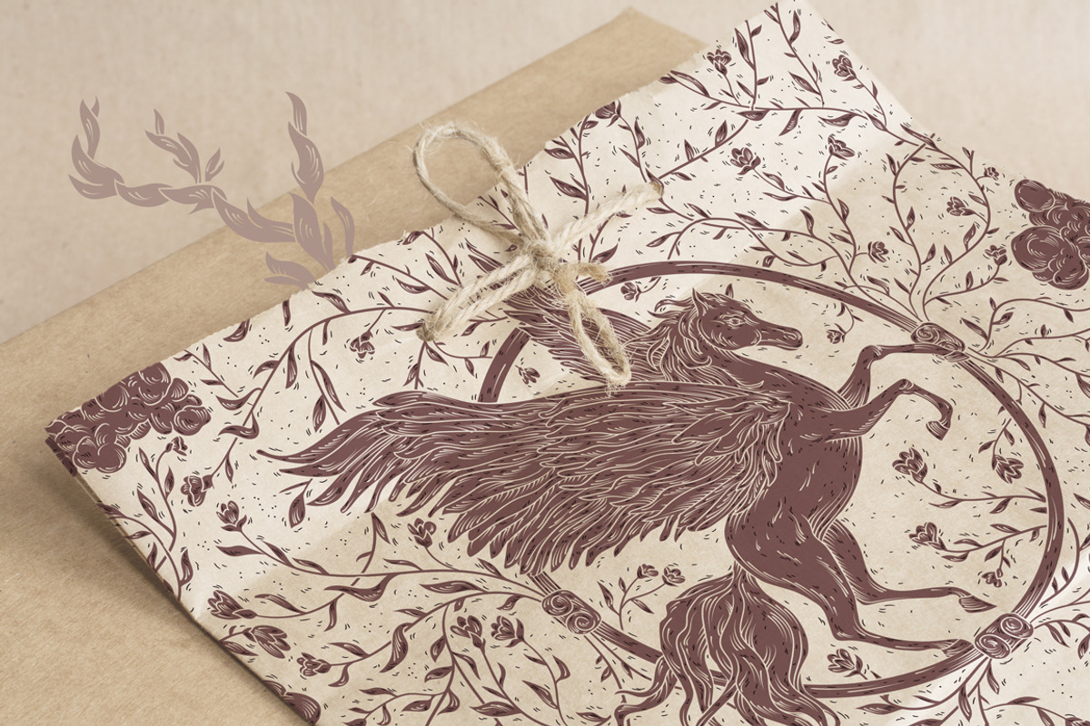 Mythical Animals patterns, a Pattern Graphic by Piñata (Photo 6 of 13)