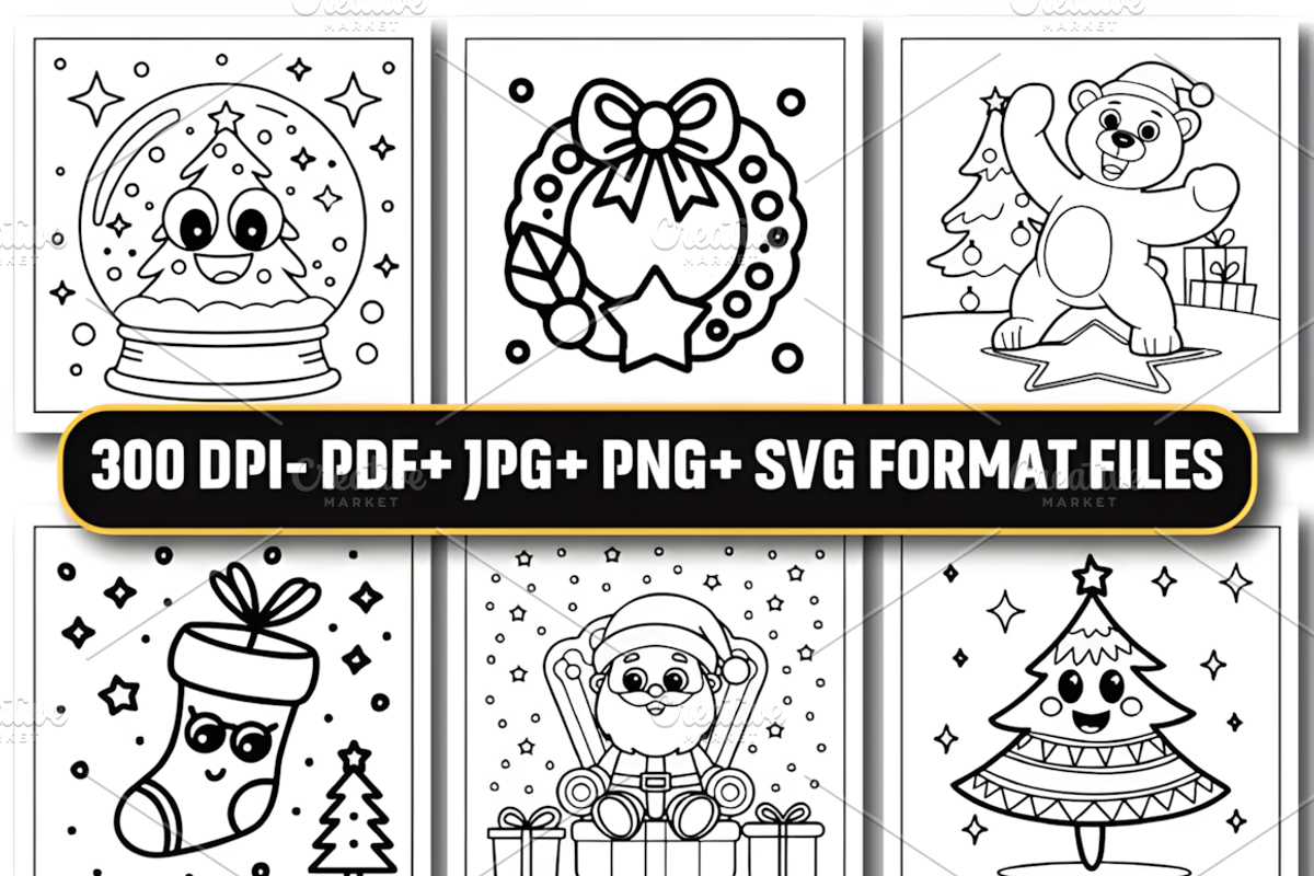Bold Easy Cute Christmas Coloring, a Seasonal Illustration by Coco Bloom (Photo 5 of 6)