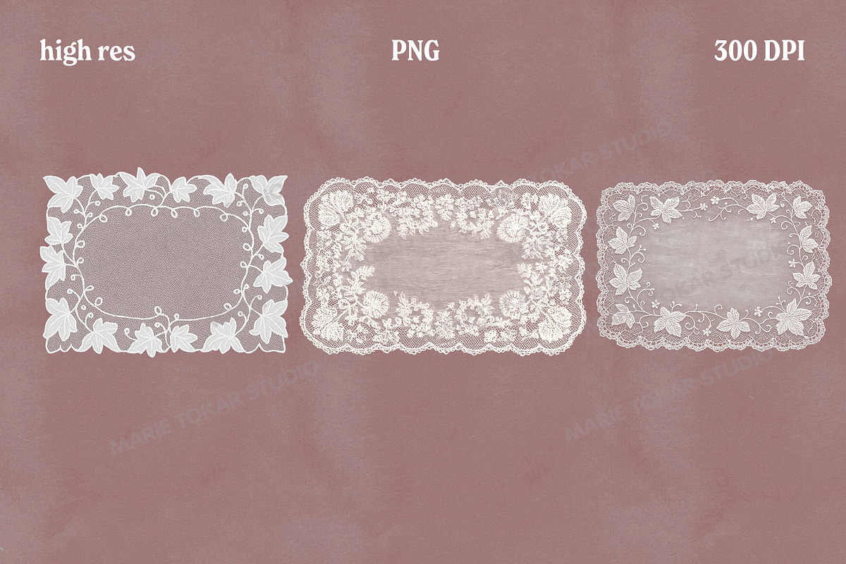 Vintage Fabric Doilies Bundle PNG, an Object Graphic by Marie T (Photo 16 of 24)