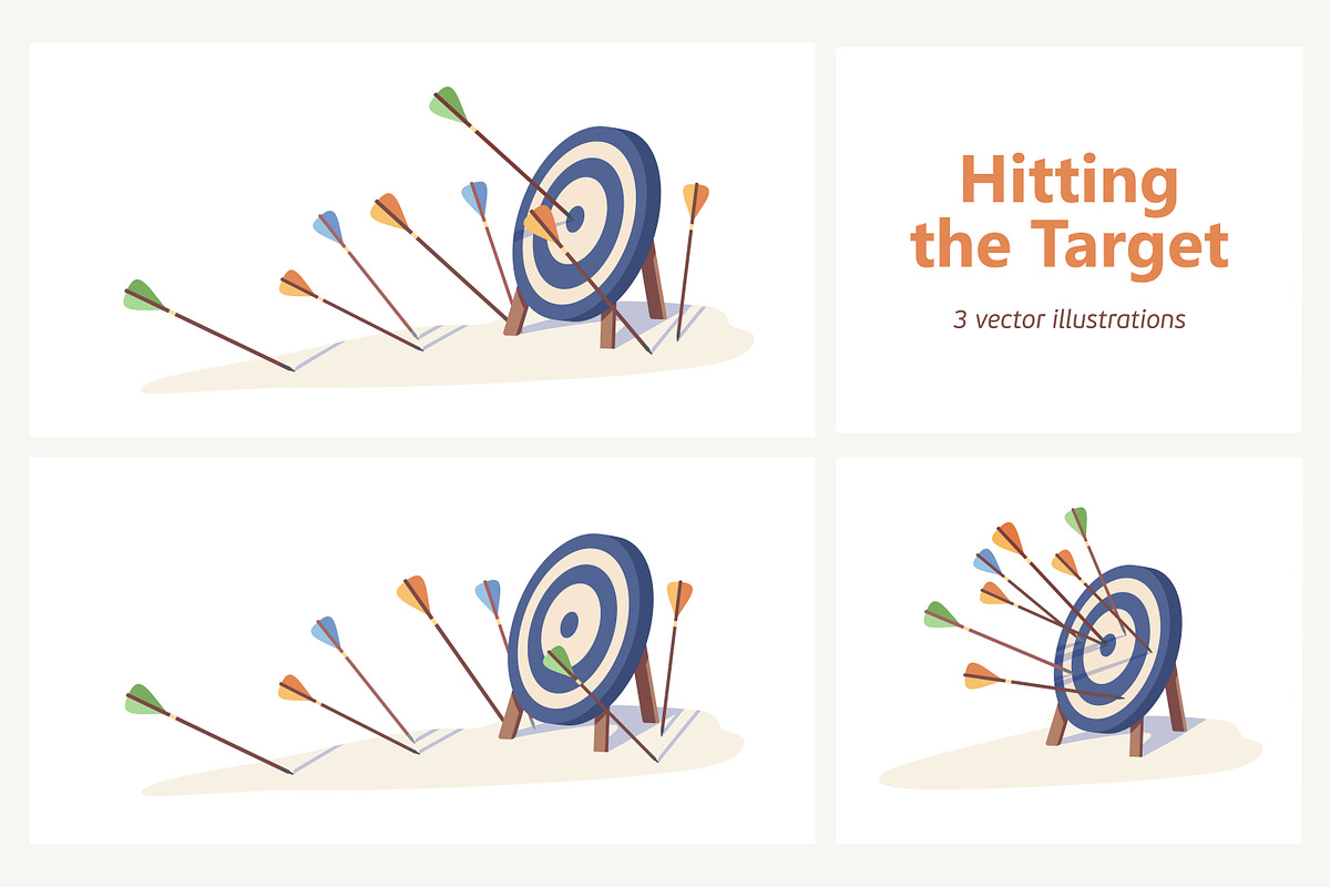 Hitting and missing target concept, an Object Illustration by Good Studio