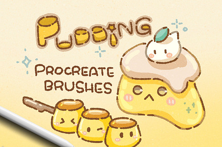 16 Pudding Procreate brushes, a Brush Add-On by ProcreateiBox