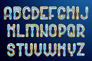 Diamonds and gold - unique font, a Decorative Illustration by Retro Graphic Box (Thumbnail 2 of 7)