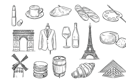 france handdrawn collection, an Object Graphic by nikagraphic