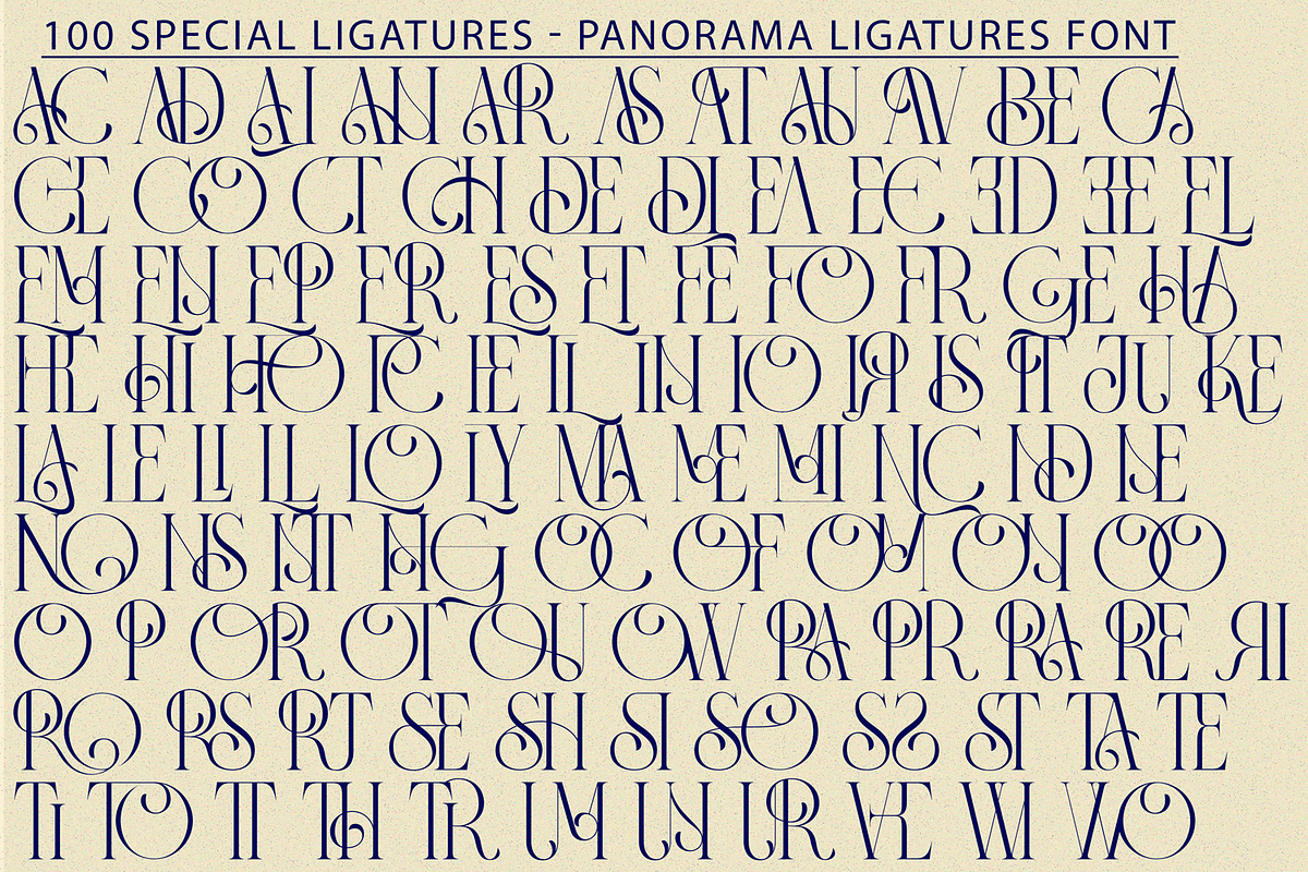 Panorama Ligatures Font, a Serif Font by 177Studio (Photo 7 of 8)