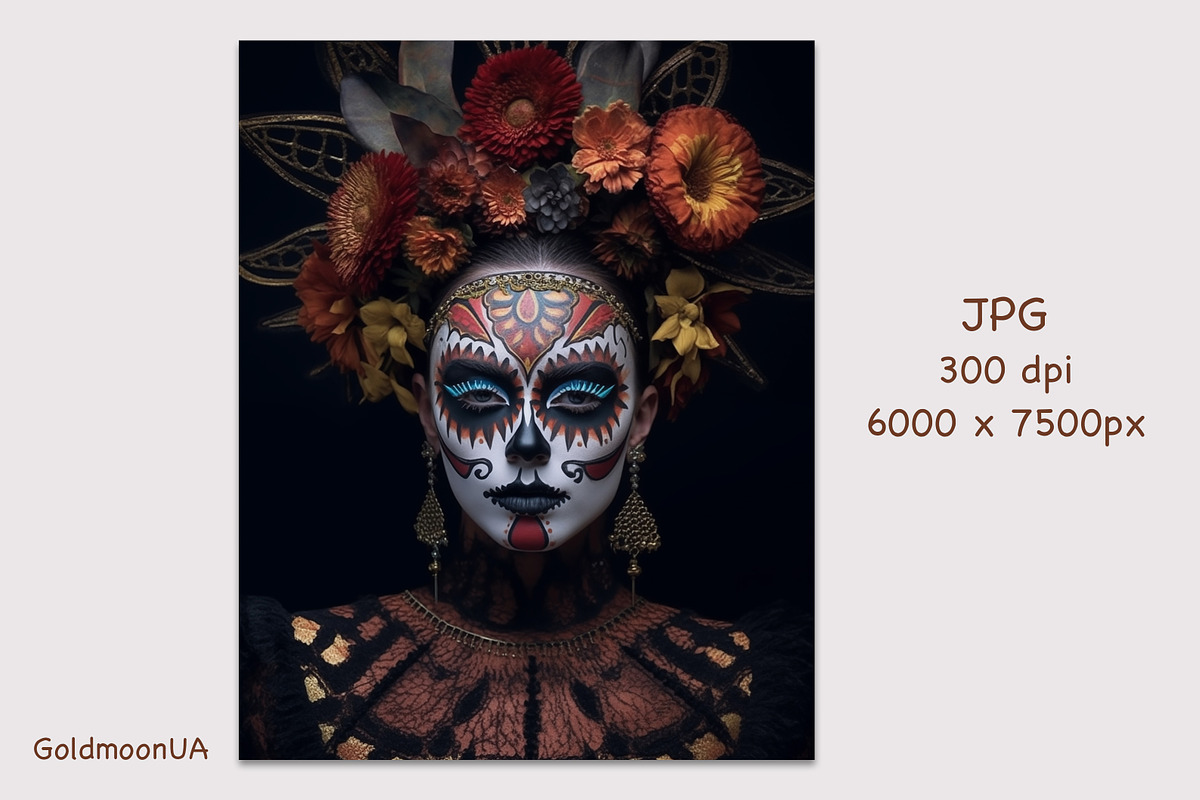 3 Day of the Dead illustrations ai, a Holiday Photo by GoldmoonUA (Photo 3 of 4)