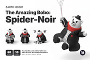 Bobo Spider-Noir, Clay 3D Clipart, a Seasonal Illustration by FactoryType Studio (Thumbnail 1 of 9)