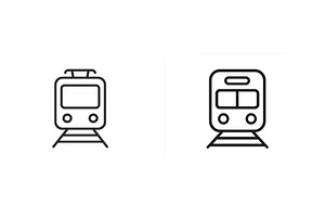 Two minimalist train icons, a Transportation Illustration by ZinetroN