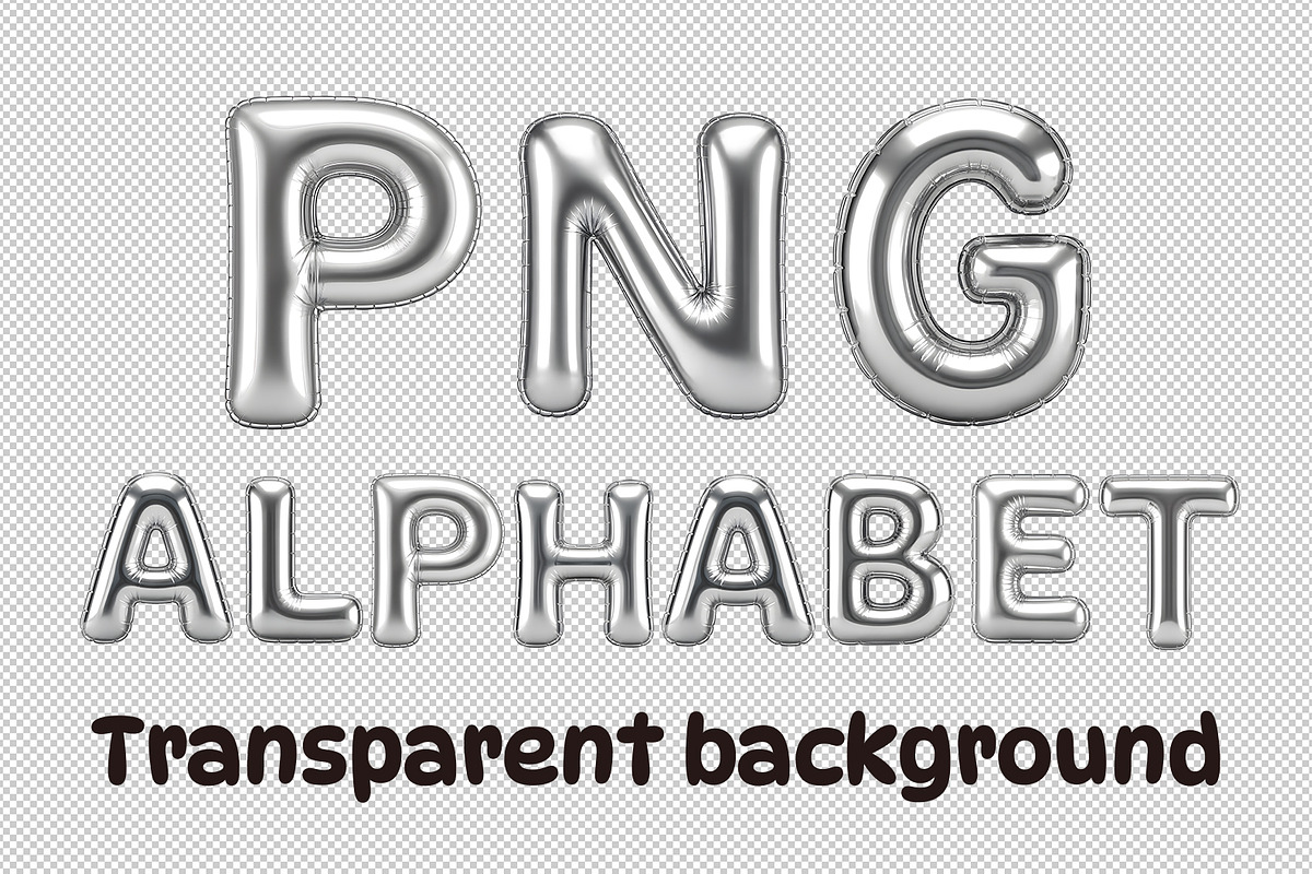 Chrome Alphabet PNG Clipart Pack, an Object Graphic by NataKa (Photo 2 of 6)