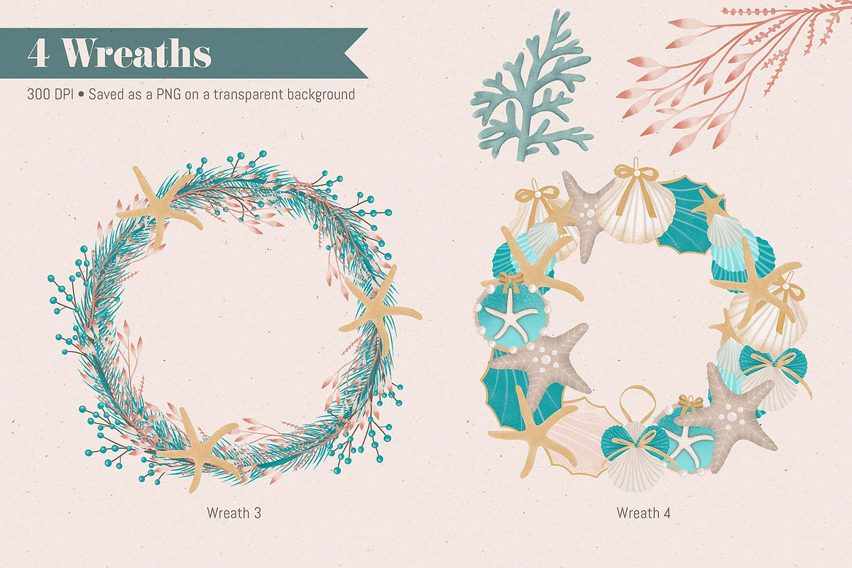 Coastal Christmas Beach Clipart, an Illustration by The Audacious Brush (Photo 6 of 13)