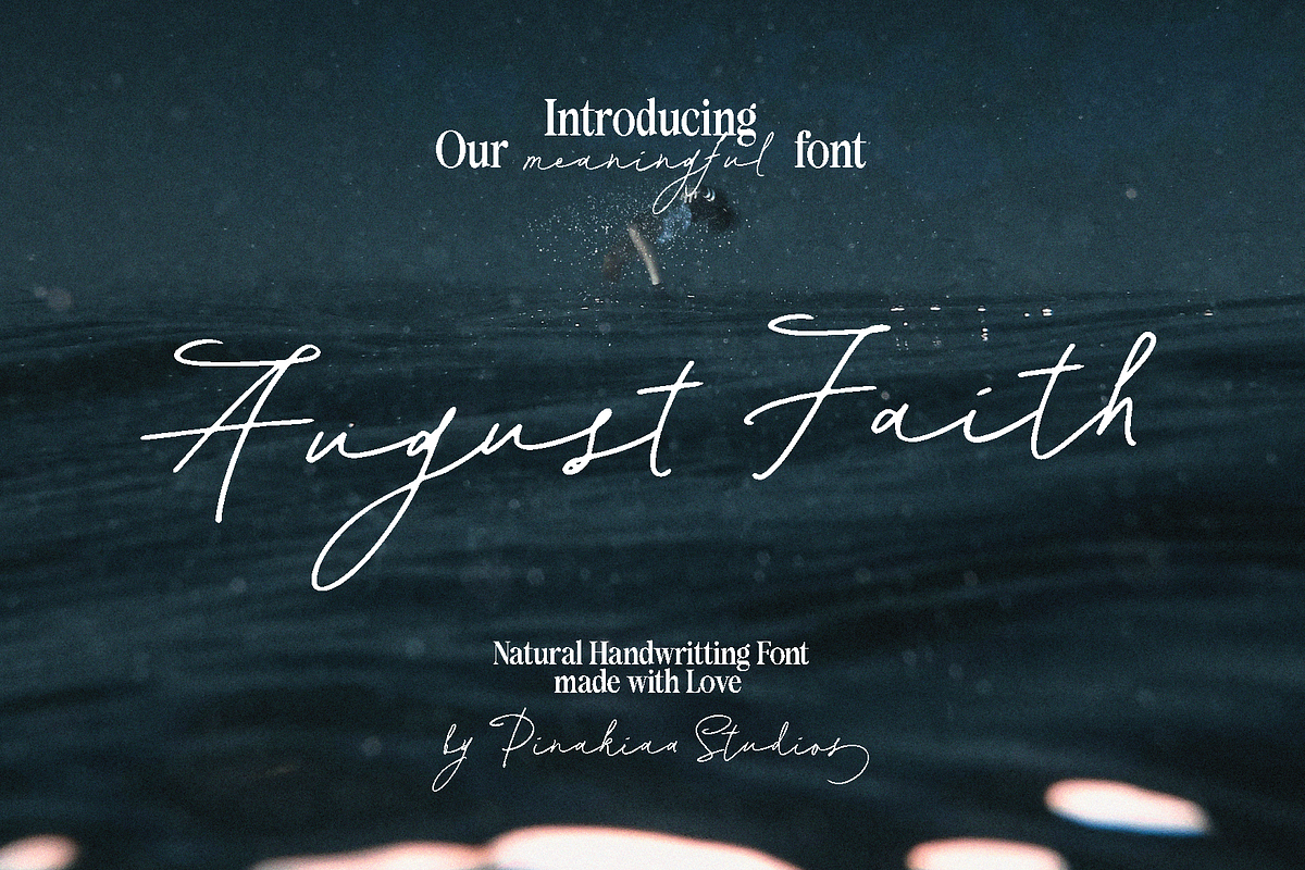 August Faith Handwritting, a Handwritten Font by Pinakiaa Studios (Photo 1 of 12)