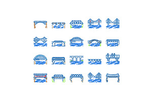 bridge city building road river, an Object Illustration by pikepicture