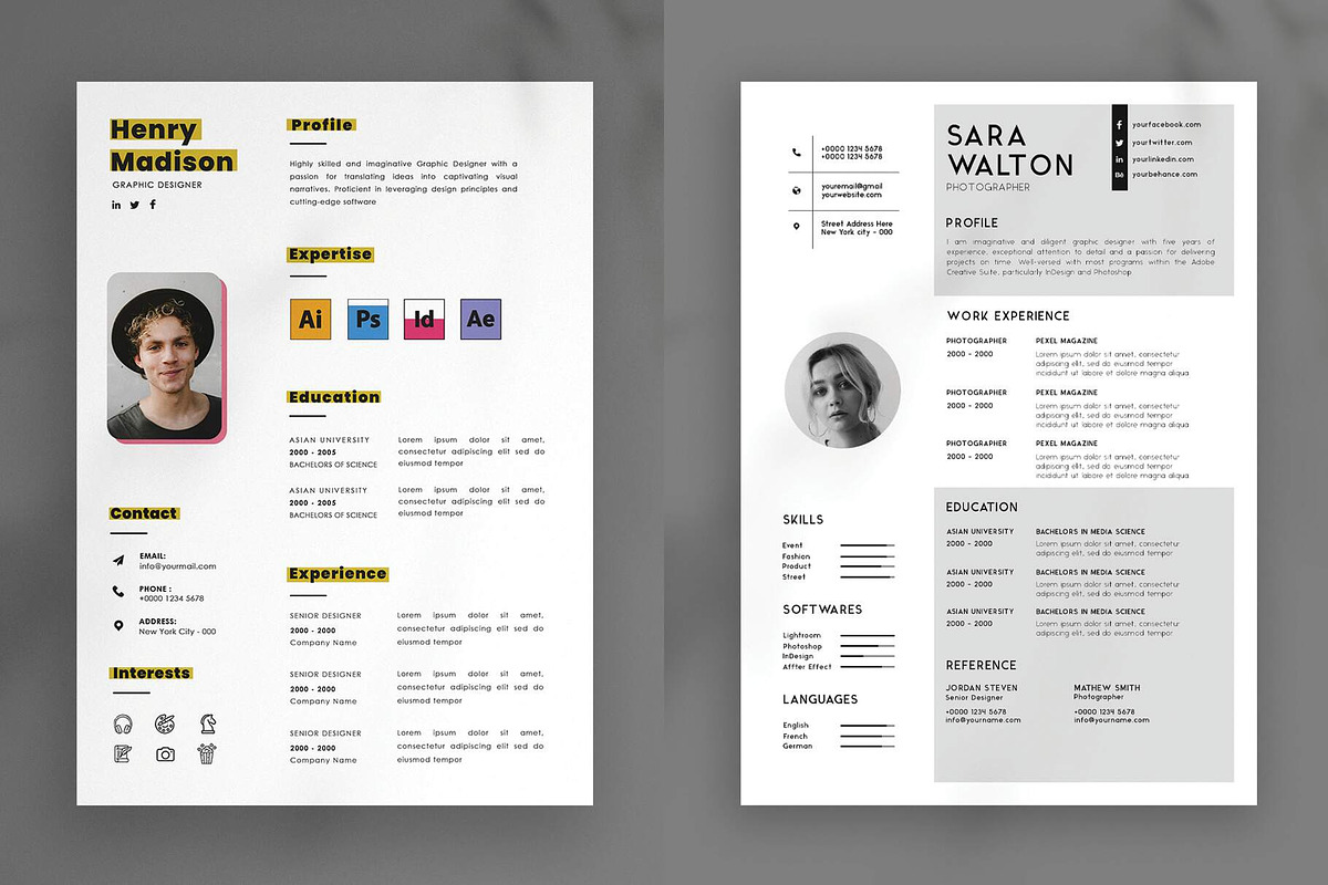 20 in 1 Resume Bundle, a Resume Template by Saman Osama (Photo 6 of 14)