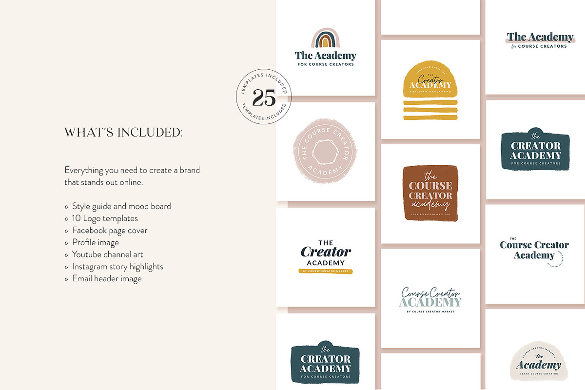 Trendy Logo & Branding Kit, a Branding & Logo Template by Jessica Rea (Photo 2 of 4)