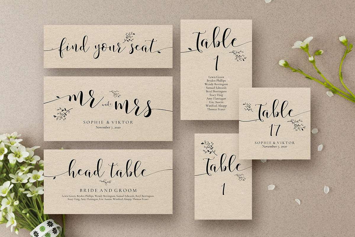 Rustic Wedding Seating Cards, Sophie, an Invitation Template by Alice Bluefox (Photo 4 of 10)