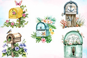 Watercolor Summer Mailbox Clipart, an Illustration by Canvas Craft (Thumbnail 3 of 4)