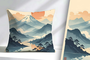 Asian Land Scape, a Decorative Illustration by Sharon Schwalbe