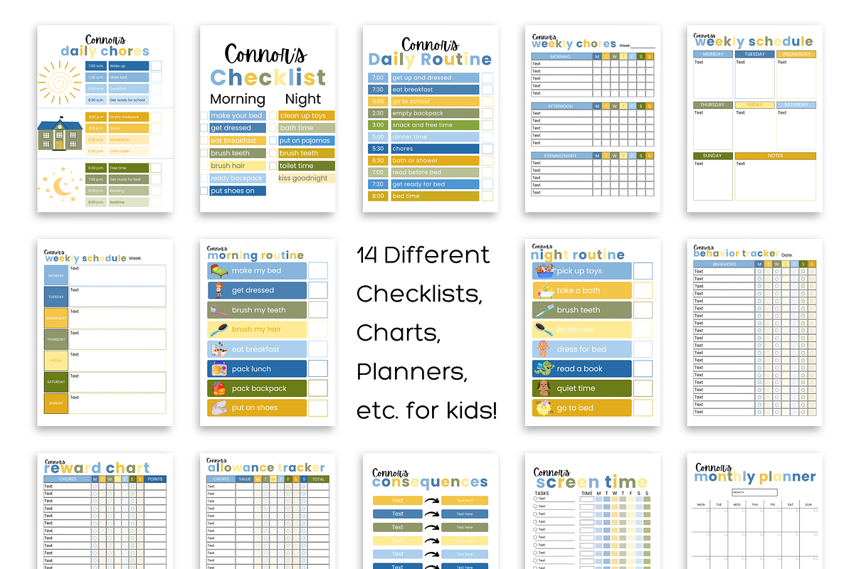 Kids Chore Chart, Canva Editable, a Stationery Template by Earley Bird Design Studio (Photo 2 of 6)