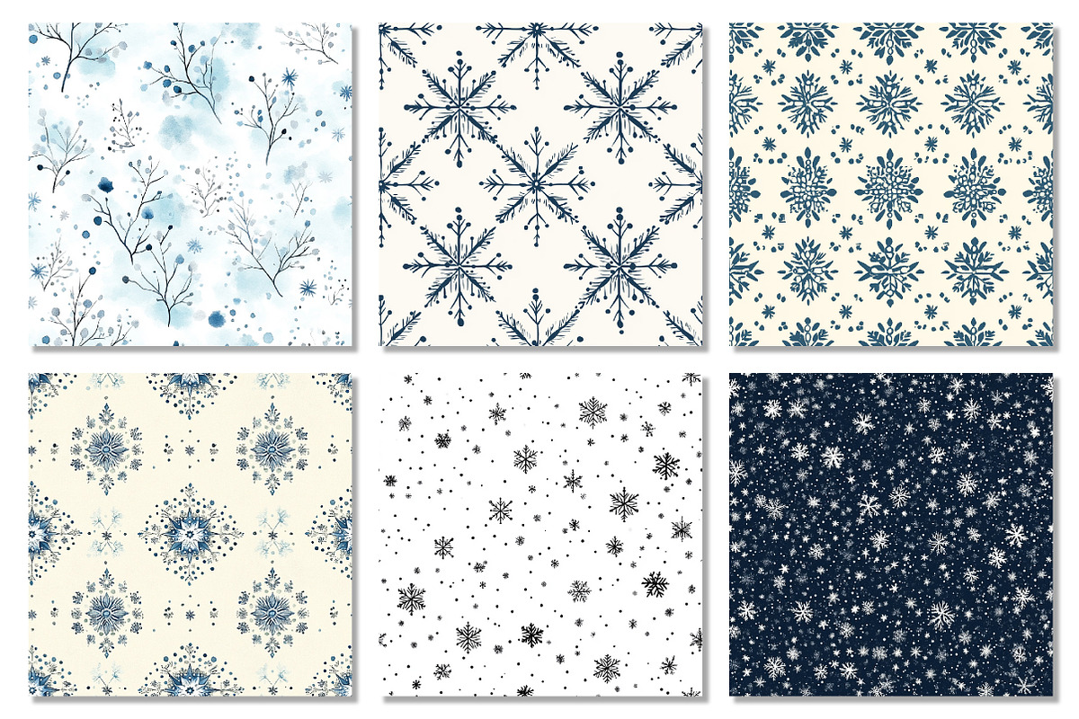 Winter Snowflake Seamless Textures, a Texture Graphic by Dream Creation (Photo 4 of 7)