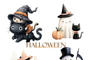 Cute & Spooky Watercolor Halloween, a Pattern Graphic by Deckar_art (Thumbnail 2 of 5)