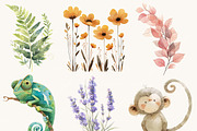 Watercolor Animal Clipart Bundle, an Animal Illustration by Design Scotch (Thumbnail 3 of 6)