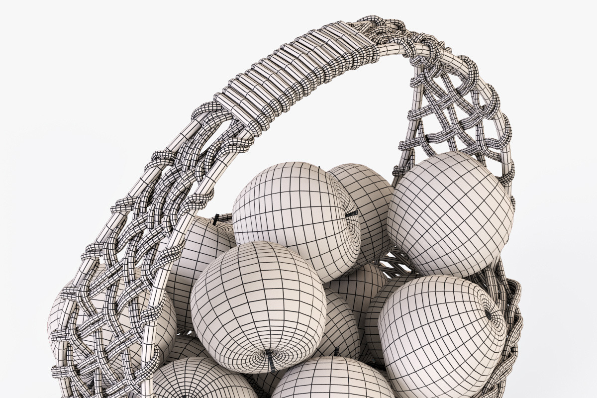 Wicker Basket 04 Gray with Apples, a Food & Drink 3D Model by Markelos (Photo 27 of 31)