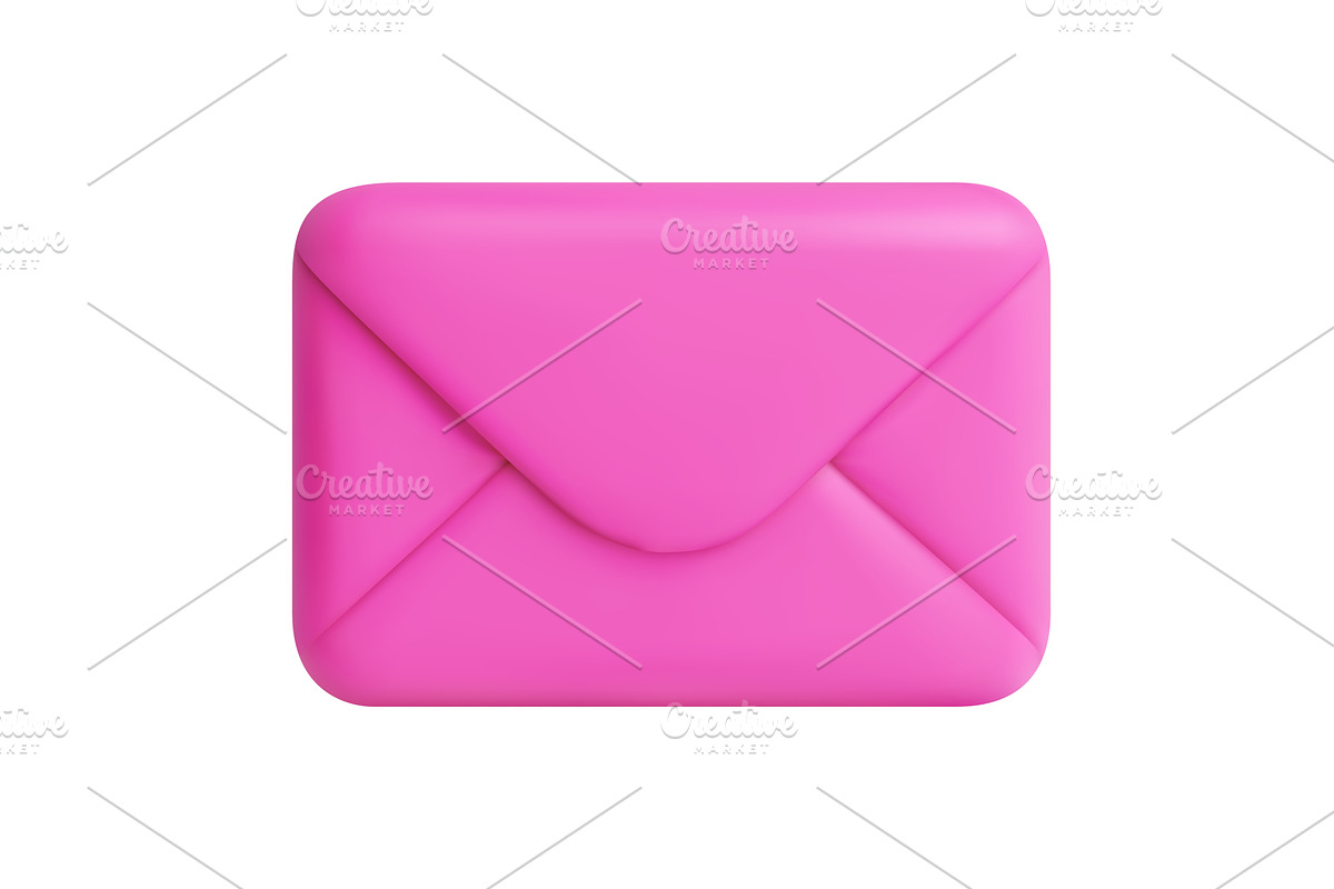 3d closed pink mail envelope icon., an Object Illustration by ModVector