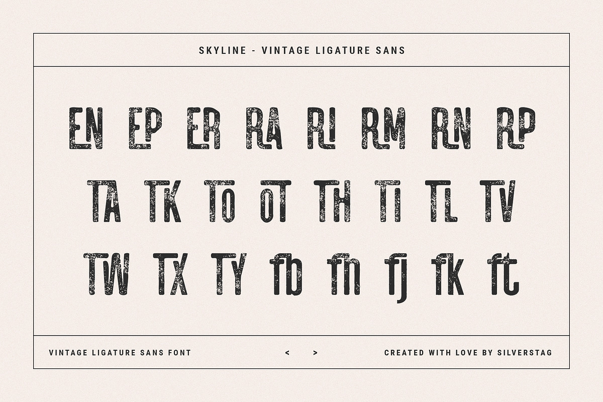 skyline - vintage ligature sans font, a Sans Serif Font by SilverStag Type Foundry (Photo 13 of 16)